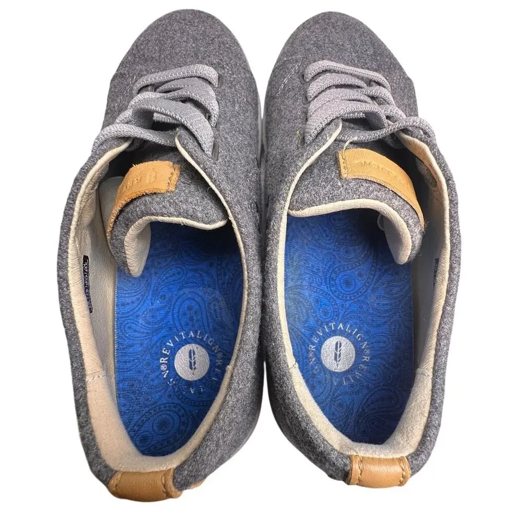 Revitalign Malibu Sparkle SlipOn Gray Wool Orthodic Sneakers Women 9D QVC Casual
